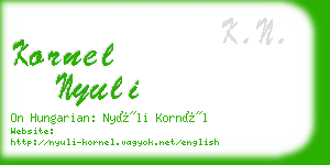 kornel nyuli business card